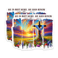 (2 Pack) He Has Risen Christian Magnets - Matthew 28 6 Verse Art - Inspirational Easter Fridge Decor - 5 Inches On Longest Side - Thick Durable Magnet - Made in USA - MAG36625
