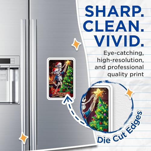(2 Pack) The Festival Spirit Magnets - Skeleton Christmas - Holiday Skeleton Tree ations Magnets - 5" On Longest Side - for Cars, Fridges, Toolboxes - Made in USA - MAG4456