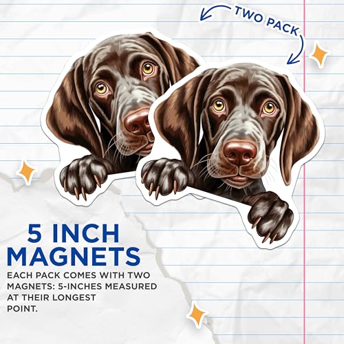 (2 Pack) Animal Lover Decor Magnet - 5" On Longest Side - Sticks to Smooth Flat Surfaces - Made in USA - MAG10176