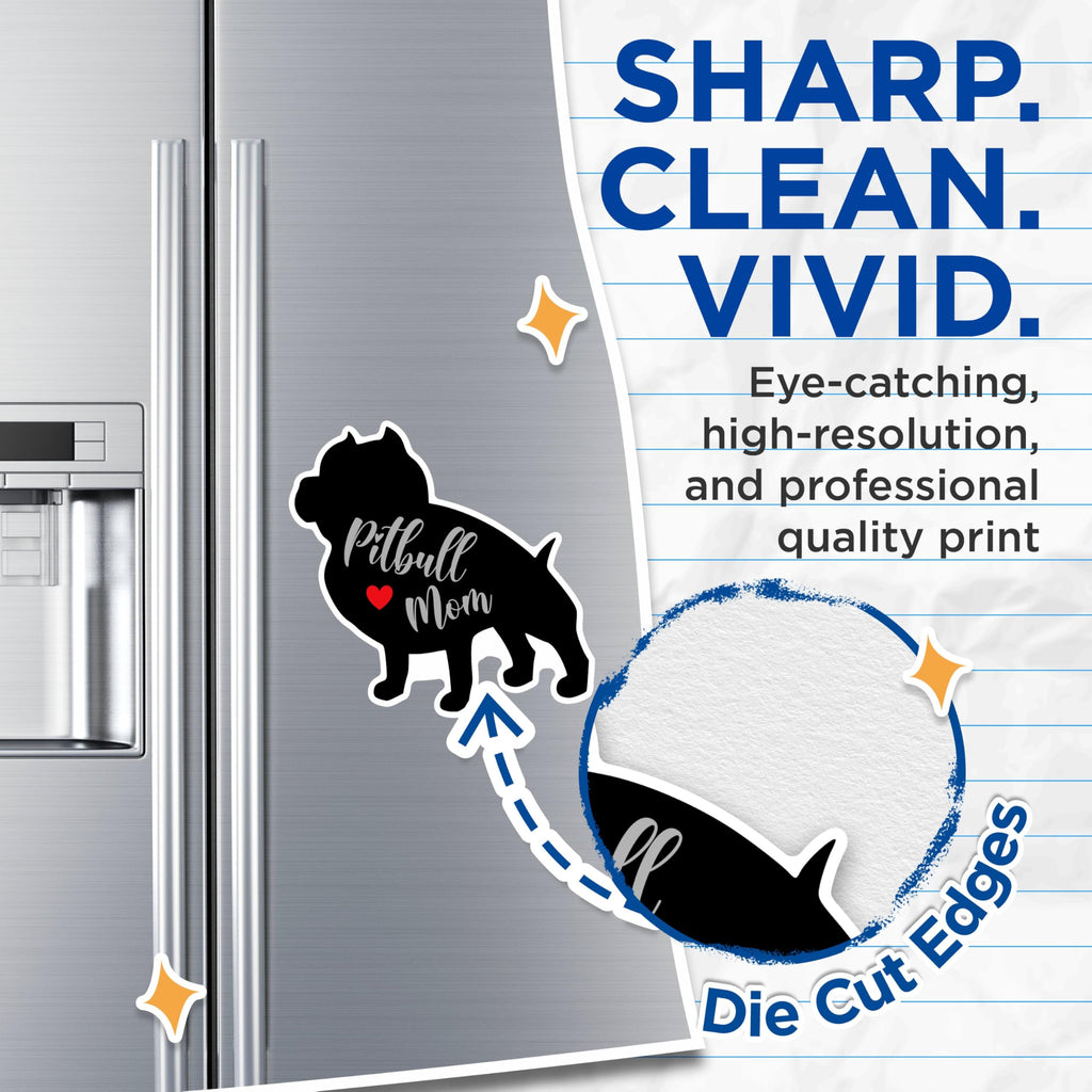 (2 Packs) Pitbull Mom Magnets - Pitbull Mom Dog Breed Magnets - 5 Inches On Longest Side - Premium Magnet - for Fridges, Toolboxes, Cars - Made in USA - MAG2510
