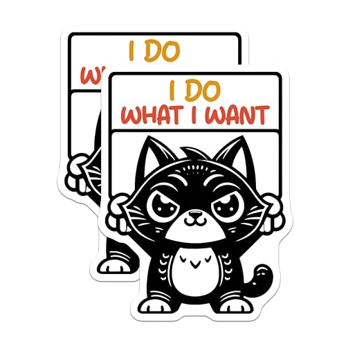(2 Pack) Cat Attitude Magnets - Funny Cat Kitchen Decor - 5" On Longest Side - for Cars, Fridges, Toolboxes - Made in USA - MAG7335
