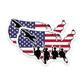 (2 Pack) USA Flag Military Stickers - American Soldier - Patriotic Map Sticker - 5" On Longest Side - Sticks to Smooth Flat Surfaces - Made in USA - BMCS6027