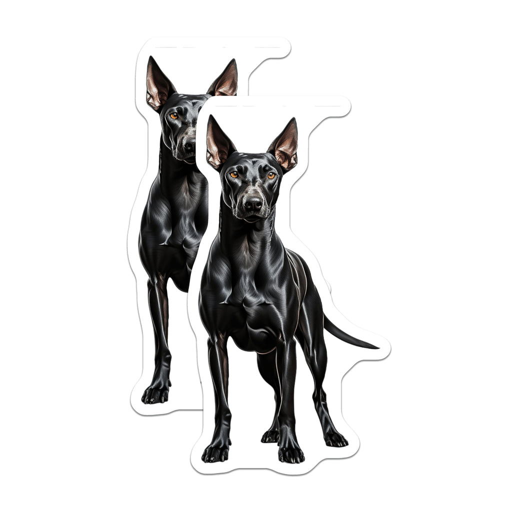 (2 Pack) Black Doberman Dog Magnets - Pet Parent Home Decor - Dog Breed Appreciation - 5 Inches On Longest Side - Thick Durable Magnet - Made in USA - MAG29140