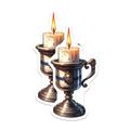 (2 Pack) Gothic Skull Candle Stickers - Haunted Candlelight - Dark Academia Aesthetic - 5" On Longest Side - Sticks to Smooth Flat Surfaces - Made in USA - BMCS6572