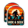 (2 Pack) Bigfoot Stickers - Sasquatch Legend - Cryptid Hunter - Hide Seek Master - Retro Outdoors Decal - 5" On Longest Side - Sticks to Smooth Flat Surfaces - Made in USA - BMCS21961
