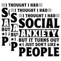 (3 Pack) Social Anxiety Decals - Introvert Decal - Dont Like People - 3 Inches On Longest Side - Easy Peel & Apply - Made in USA - 3MCS4926
