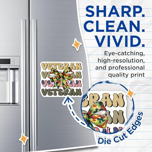 (2 Pack) Veteran Magnets Magnets - American Patriot - Veteran Pride - 5" On Longest Side - Made in USA - Sticks to Refrigerators & Metal Surfaces - MAG8366