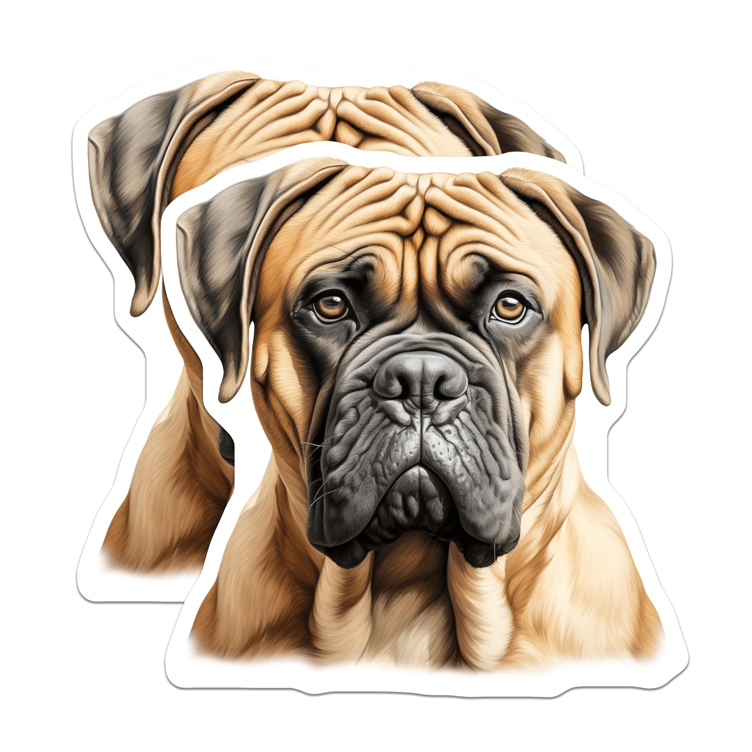 (2 Pack) Bullmastiff Magnets - Dog Breed Lover Decor - Pet Owner Kennel Accessories - Fridge Office Locker Display - 5 Inches On Longest Side - Thick Durable Magnet - Made in USA - MAG25029
