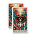 (2 Pack) Beach Skull Hair Stickers - Summer Vibes Skeleton Sticker - Fun Beach Theme Sticker Set - 5" On Longest Side - Sticks to Smooth Flat Surfaces - Made in USA - BMCS4767