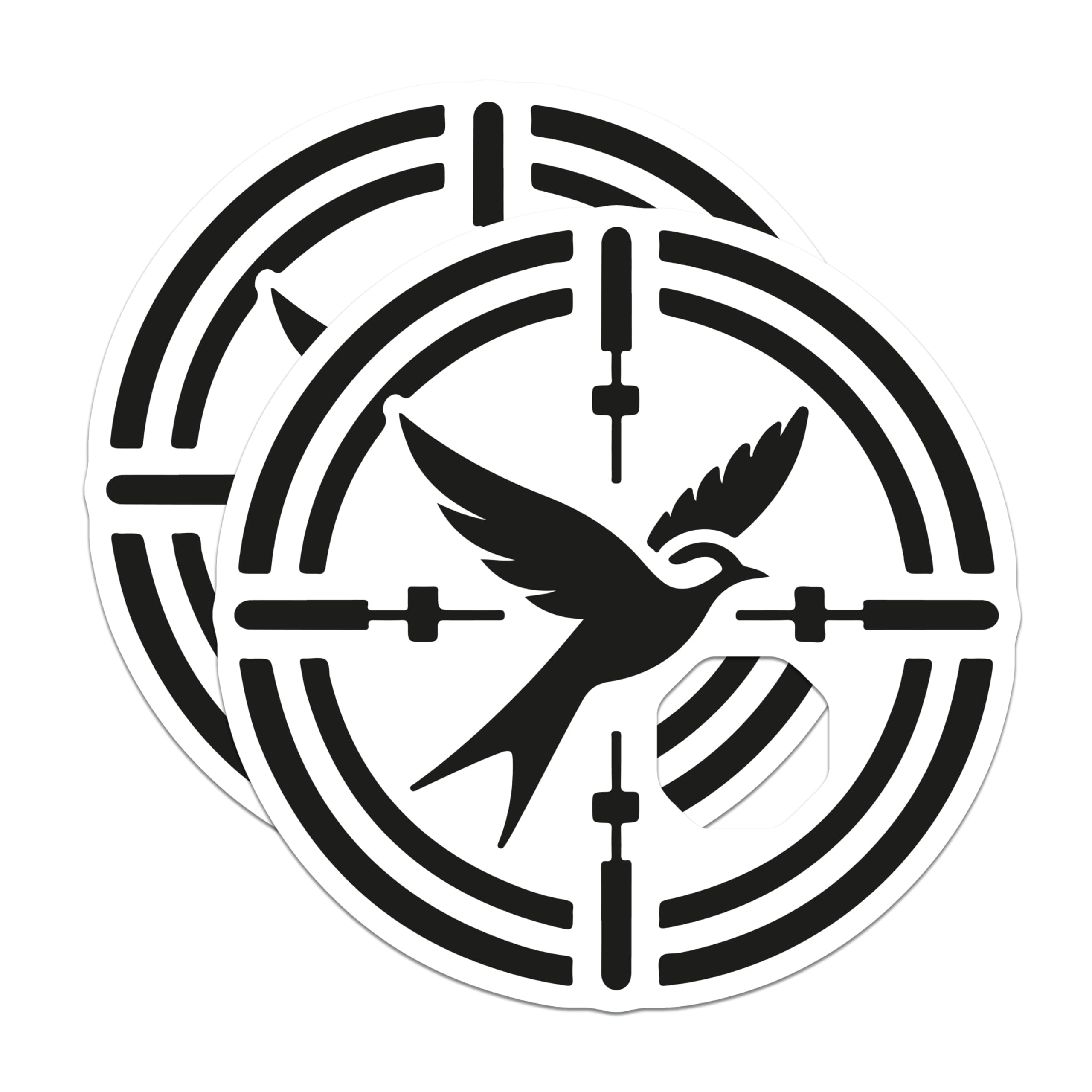 (2 Pack) Swallow Target Magnets - Hunter Bird Art - Fridge Locker Decor - 5 Inches On Longest Side - Thick Durable Magnet - Made in USA - MAG21963