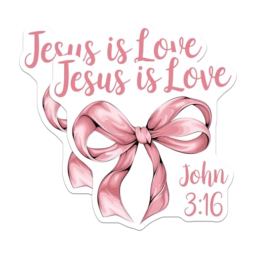 (2 Pack) Jesus is Love Magnets Magnets - John 3:16 - Inspirational Christian Decor - 5" On Longest Side - Made in USA - Sticks to Refrigerators & Metal Surfaces - MAG8924