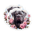 (2 Pack) Cane Corso Dog Magnets - Floral Animal Decor - Mastiff Lover Fridge Art - 5 Inches On Longest Side - Thick Durable Magnet - Made in USA - MAG30434