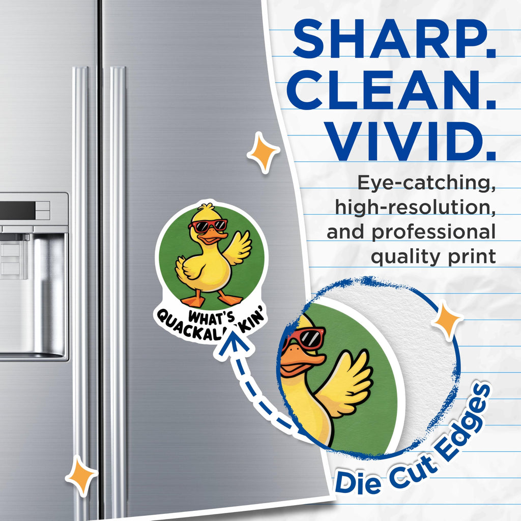 (2 Pack) What's Quackalackin' Quote Magnet - 5" On Longest Side - Sticks to Smooth Flat Surfaces - Made in USA - MAG9527