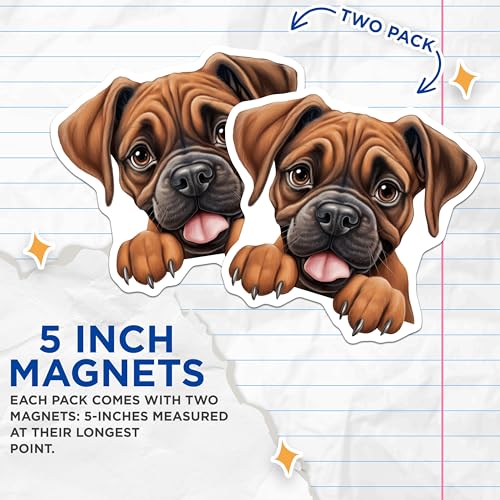 (2 Pack) Adorable Pet Decor Magnet - 5" On Longest Side - Sticks to Smooth Flat Surfaces - Made in USA - MAG9886