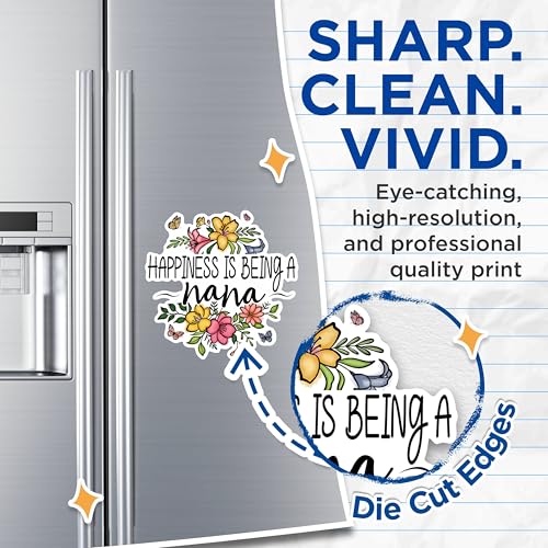 (2 Pack) Happiness is Being A a Magnets - Flower Design Magnets - Inspirational Quote Magnets- 5" On Longest Side - for Fridges, Toolboxes, Cars - Made in USA - MAG3010