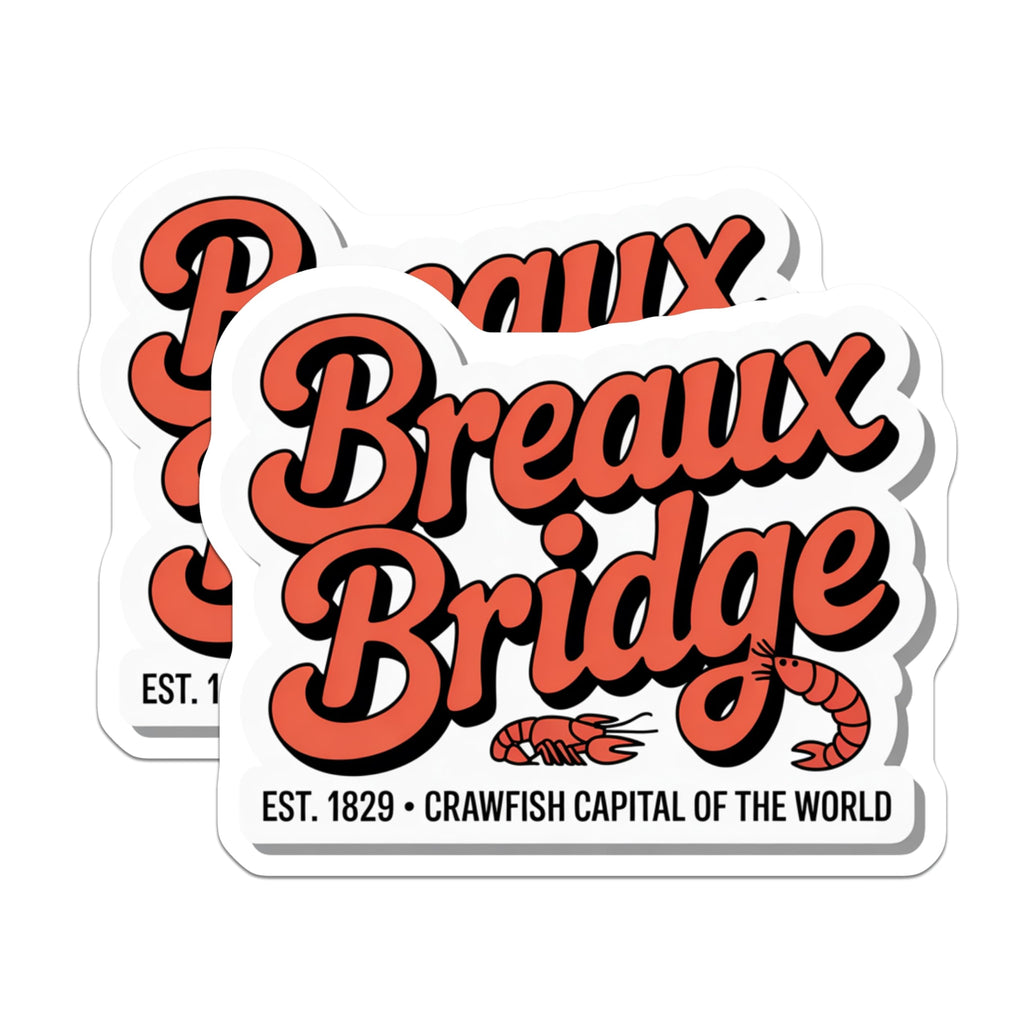 (2 Pack) Breaux Bridge Magnets - Crawfish Capital - Louisiana Souvenir Decor - 5 Inches On Longest Side - Thick Durable Magnet - Made in USA - MAG19359