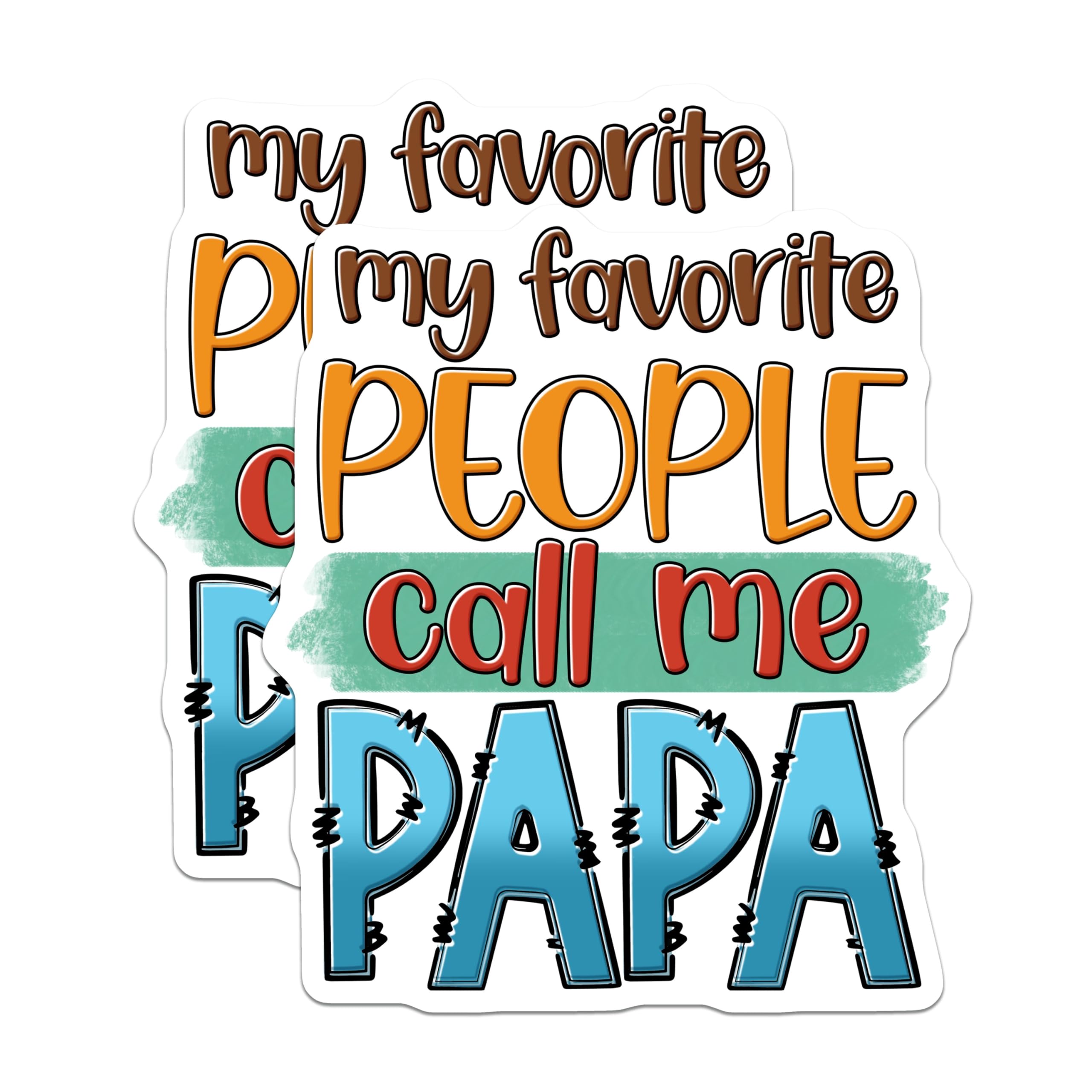 (2 Pack) My Favorite People Call Me Papa Magnets - 5" On Longest Side - for Cars, Fridges, Toolboxes - Made in USA - MAG7494