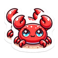 (2 Pack) Cute Crab Magnets - Kawaii Ocean Decor - Beach House Refrigerator Magnet - 5 Inches On Longest Side - Thick Durable Magnet - Made in USA - MAG38902