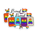(2 Pack) Proud Mama Magnets - Rainbow Decoration - LGBTQ Pride - 5" On Longest Side - for Cars, Fridges, Toolboxes - Made in USA - MAG8264