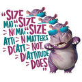 (3 Pack) Funny Hippo Decals - Attitude Matters - Laptop Decal - Animal Stickers - 3 Inches On Longest Side - Easy Peel & Apply - Made in USA - 3MCS0909