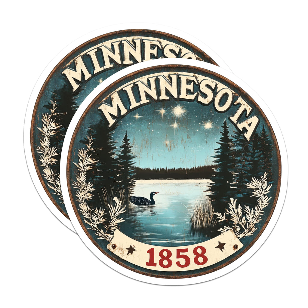 (2 Pack) Minnesota Loon Magnets - Lake Decor - Cabin Refrigerator Accessories - 5" On Longest Side - Premium Magnet - for Cars, Refrigerators, Toolboxes, Lockers - Made in USA - MAG14455