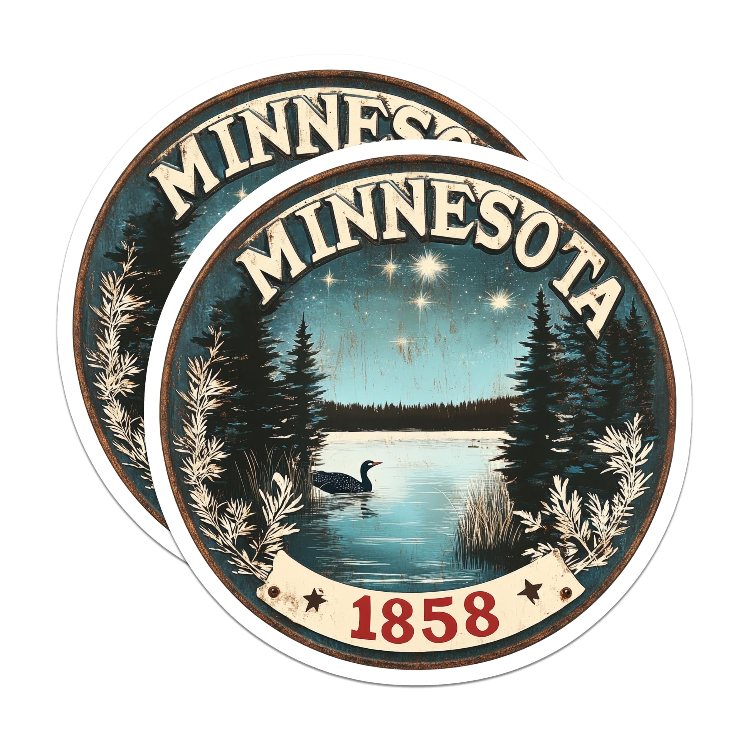 (2 Pack) Minnesota Loon Magnets - Lake Decor - Cabin Refrigerator Accessories - 5" On Longest Side - Premium Magnet - for Cars, Refrigerators, Toolboxes, Lockers - Made in USA - MAG14455