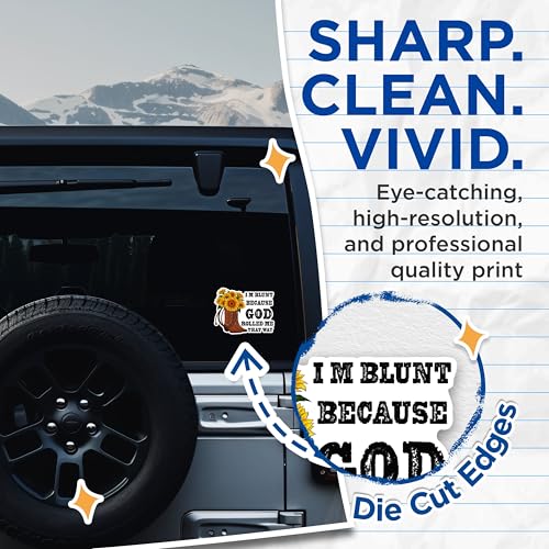 (2 Pack) Blunt Stickers - Sunflower Boots Stickers - Faith Quote Stickers - Motivational Sayings Stickers - 5" On Longest Side - Sticks to Any Smooth Flat Surface - Made in USA - BMCS2978