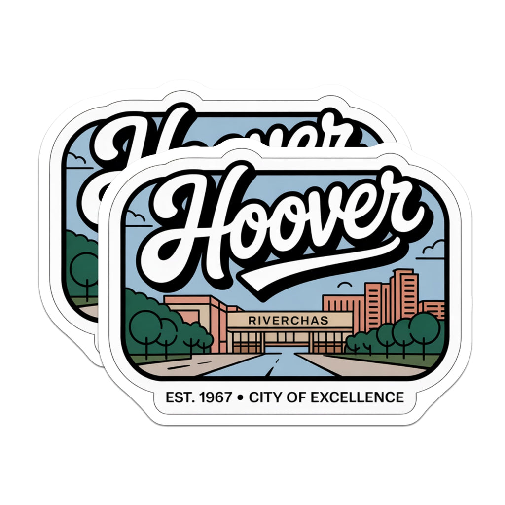 (2 Pack) Hoover Alabama Magnets - Riverchase - City of Excellence - Souvenir Magnets - 5" On Longest Side - Premium Magnet - for Cars, Refrigerators, Toolboxes, Lockers - Made in USA - MAG17172
