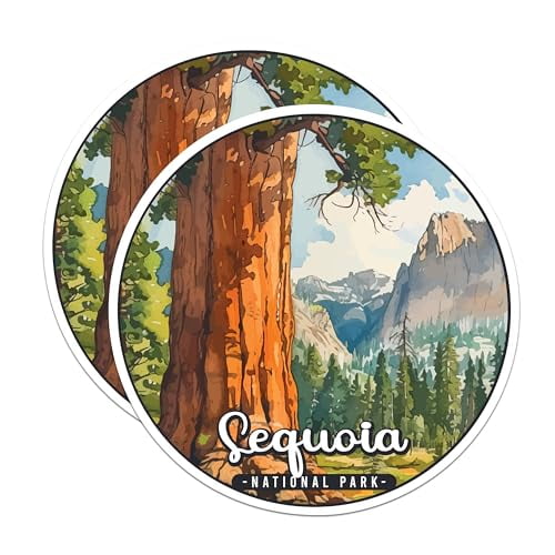 (2 Pack) Sequoia National Park Bumper Magnet - US National Park - Choose from 63 Parks - 5" On Longest Side - Decal for Car Bumper, Laptop, Water Bottle, Wall, and Window - MAG1600