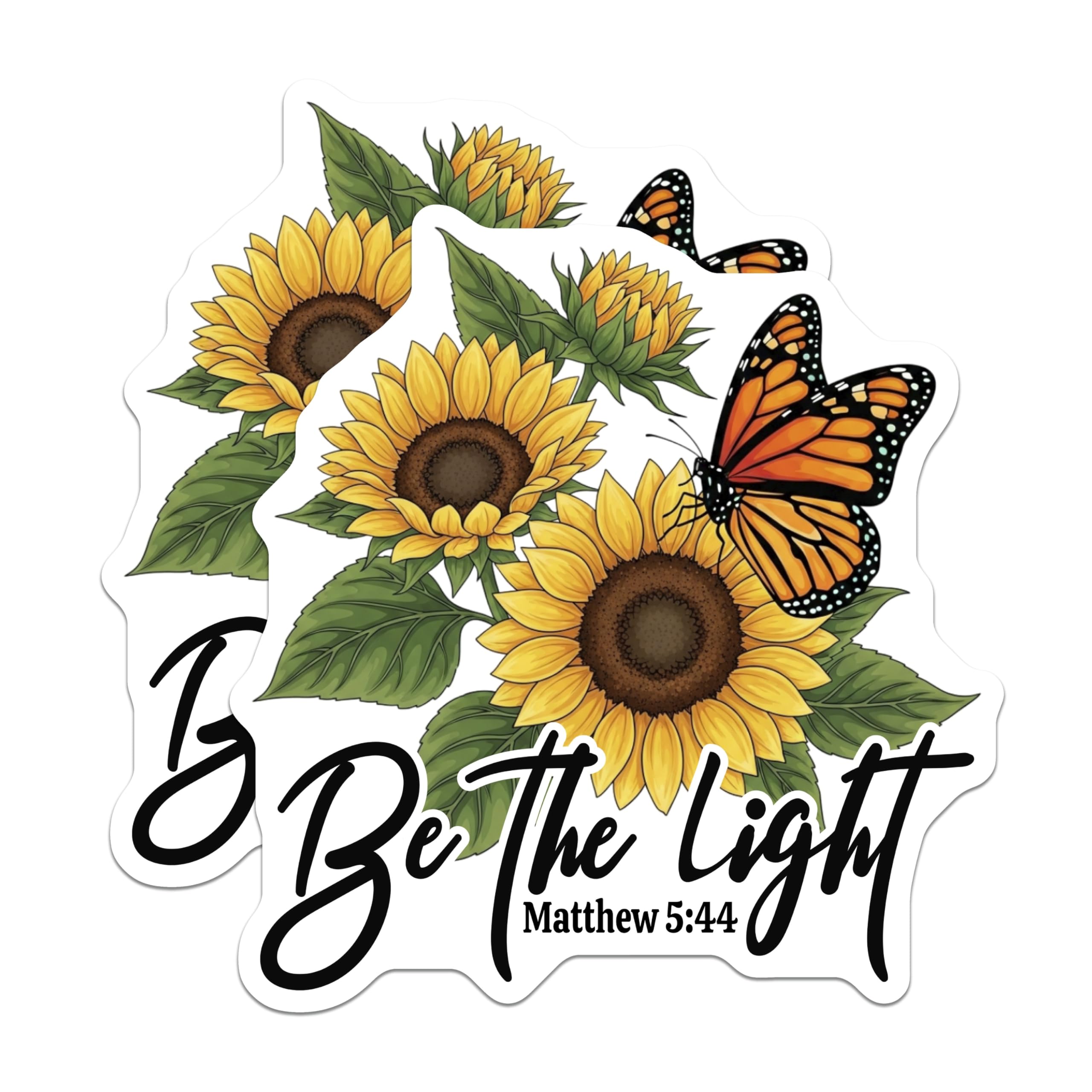 (2 Pack) Sunflower Magnets - Butterfly Decor - Be The Light Magnets - 5" On Longest Side - Premium Magnet - for Cars, Refrigerators, Toolboxes, Lockers - Made in USA - MAG16923