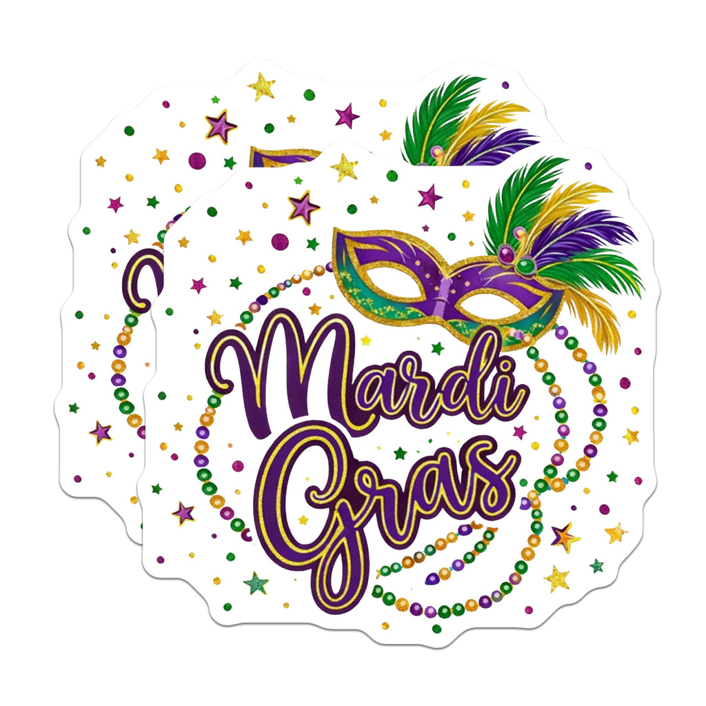 (2 Pack) Mardi Gras Magnets - Carnival Celebration Magnet - New Orleans Fridge Decor - 5" On Longest Side - Premium Magnet - for Cars, Refrigerators, Toolboxes, Lockers - Made in USA - MAG17037