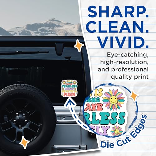(2 Pack) She is Strong Stickers - Brave Fearless Lovely Mom - 5" On Longest Side - Sticks to Smooth Flat Surfaces - Made in USA - BMCS9210 - BMCS9210