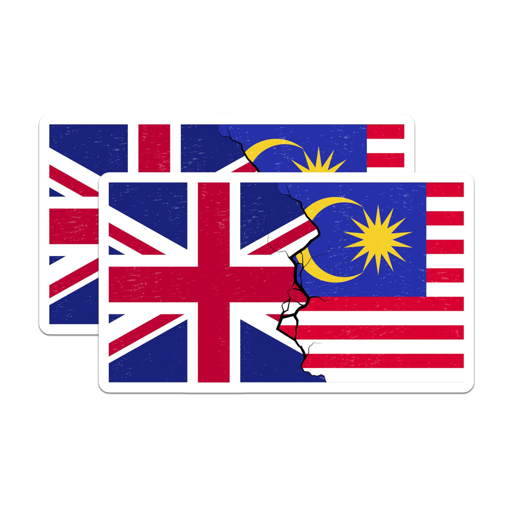 (2 Pack) UK Malaysia Flag Magnets - Union Jack - Malaysian - Political Decor - 5" On Longest Side - Premium Magnet - for Cars, Refrigerators, Toolboxes, Lockers - Made in USA - MAG18941