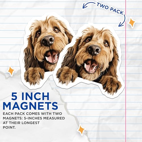 (2 Pack) Funny Pet Decor Magnet - Dog Owner Gifts - Home Decoration - 5" On Longest Side - Sticks to Smooth Flat Surfaces - Made in USA - MAG10241
