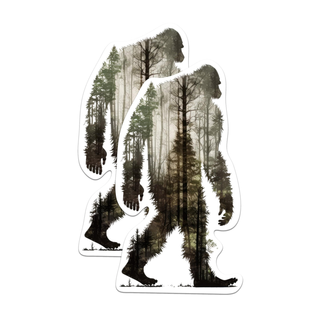 (2 Pack) Bigfoot with Forest Overlay - Cool Nature Sasquatch Magnet - 5 Inches On Longest Side - Premium Magnet - for Cars, Refrigerators, Toolboxes - Made in USA - MAG1736