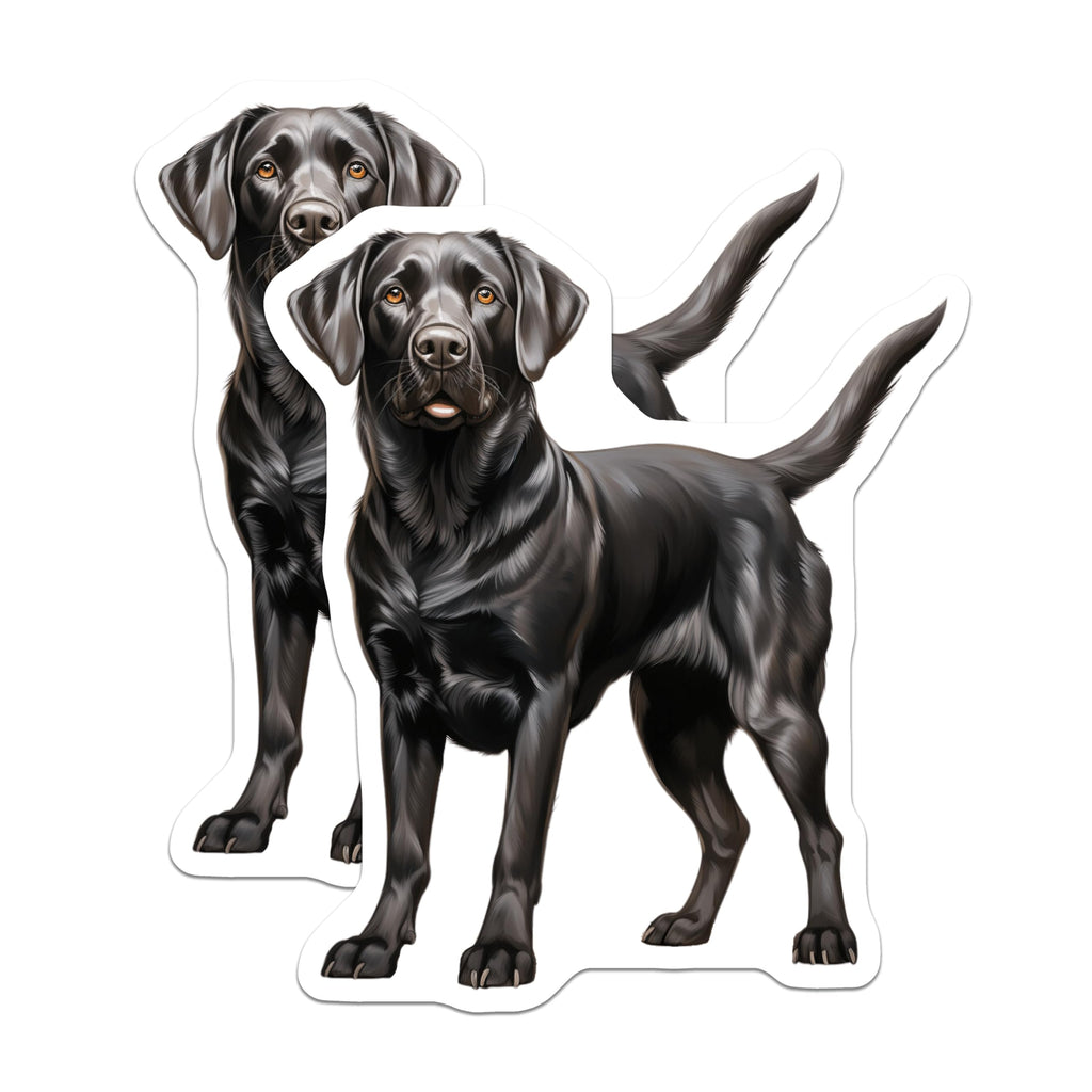 (2 Pack) Black Labrador Magnets - Dog Owner Decor - Pet Lover Refrigerator Art - 5 Inches On Longest Side - Thick Durable Magnet - Made in USA - MAG29449
