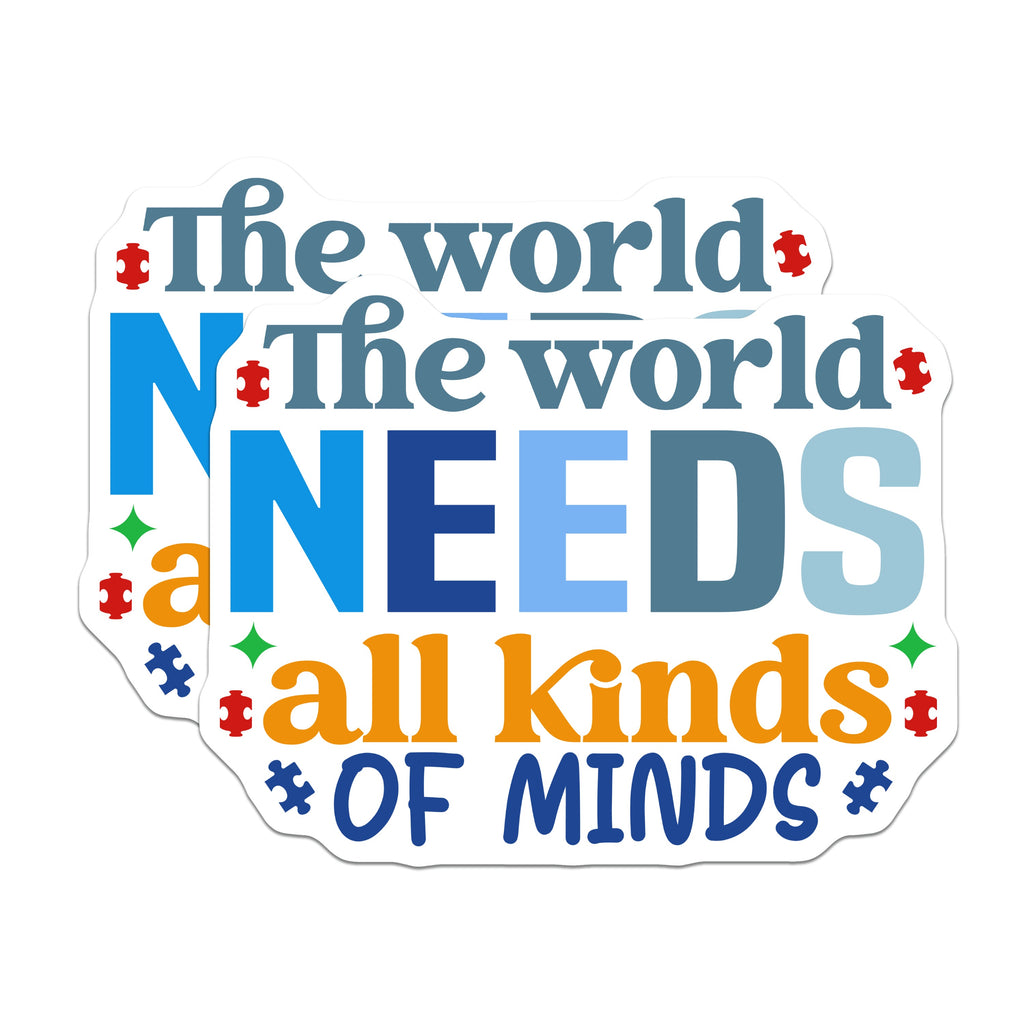 (2 Pack) Neurodiversity Magnets - All Kinds of Minds Inclusion - Autism Acceptance Support Decor - 5 Inches On Longest Side - Thick Durable Magnet - Made in USA - MAG37624