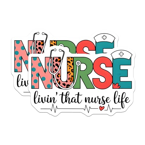(2 Pack) Nurse Livin That Nurse Life Magnets - Nurse Decor - Nurse Gift - Healthcare Magnets - Funny Nurse Quotes - 5" On Longest Side - for Cars, Fridges, Toolboxes - Made in USA - MAG7106
