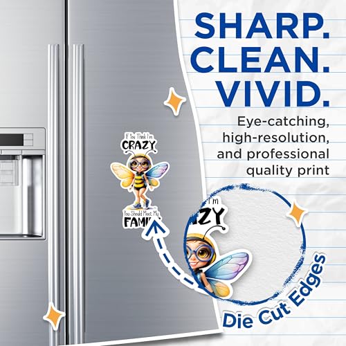 (2 Pack) Crazy You Should Meet My Family Magnets - Funny Family Quote Magnets - Cute Bumblebee Character Magnets- 5" On Longest Side - for Fridges, Toolboxes, Cars - Made in USA - MAG2934