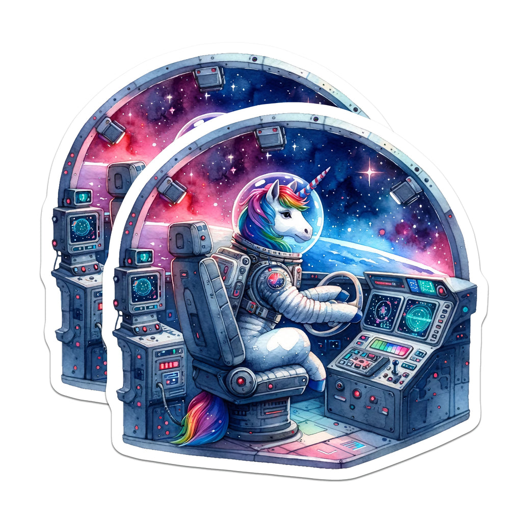 (2 Pack) Unicorn Astronaut Magnets - Rainbow Space Art Decor - Magical Sci-Fi Fantasy Home Accessory for Dreamers - 5 Inches On Longest Side - Thick Durable Magnet - Made in USA - MAG38686