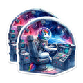 (2 Pack) Unicorn Astronaut Magnets - Rainbow Space Art Decor - Magical Sci-Fi Fantasy Home Accessory for Dreamers - 5 Inches On Longest Side - Thick Durable Magnet - Made in USA - MAG38686