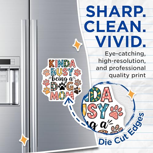 (2 Pack) Kinda Busy Being A Dog Mom Magnets - Cute Dog Mom Decor - Fun Paw Print Magnets for Dog Lovers - 5" On Longest Side - for Cars, Fridges, Toolboxes - Made in USA - MAG7142