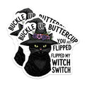 (2 Pack) Witch Cat Magnets - Halloween Humor - Flipped My Witch Switch Magnet - 5" On Longest Side - Premium Magnet - for Cars, Refrigerators, Toolboxes, Lockers - Made in USA - MAG17945
