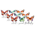 (3 Pack) Anti-Social Butterfly Decals - Quirky Decal - Colorful Insect Decals - 3 Inches On Longest Side - Easy Peel & Apply - Made in USA - 3MCS8496
