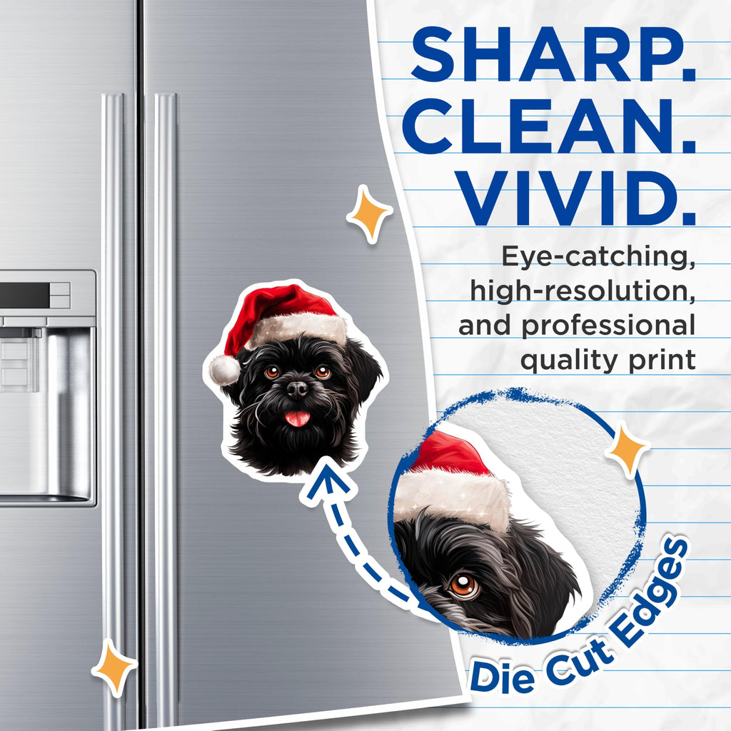 (2 Pack) Santa Dog Magnets - Christmas Brussels Griffon - Festive Pet Lover Decor - 5 Inches On Longest Side - Thick Durable Magnet - Made in USA - MAG25215