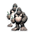 (2 Pack) Bigfoot Boba Tea Magnets - Sasquatch Bubble Tea - Cryptozoology Refrigerator Decor - Funny Mythical Creature Art - 5 Inches On Longest Side - Thick Durable Magnet - Made in USA - MAG23215