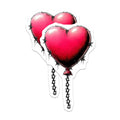 (2 Pack) Barbed Wire Heart Magnets - Edgy Goth Love Decor - Alternative Valentine Aesthetic Fridge Art - 5 Inches On Longest Side - Thick Durable Magnet - Made in USA - MAG22361