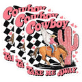 (3 Pack) Cowboy Take Me Away Decals - Winged Horse Decal - Western Laptop Decal - 3 Inches On Longest Side - Easy Peel & Apply - Made in USA - 3MCS4581
