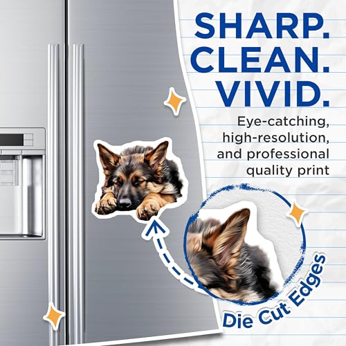 (2 Pack) Cute Puppy Decor Magnet - Animal Lover Gifts - Pet Owners Accessories - 5" On Longest Side - Sticks to Smooth Flat Surfaces - Made in USA - MAG10175