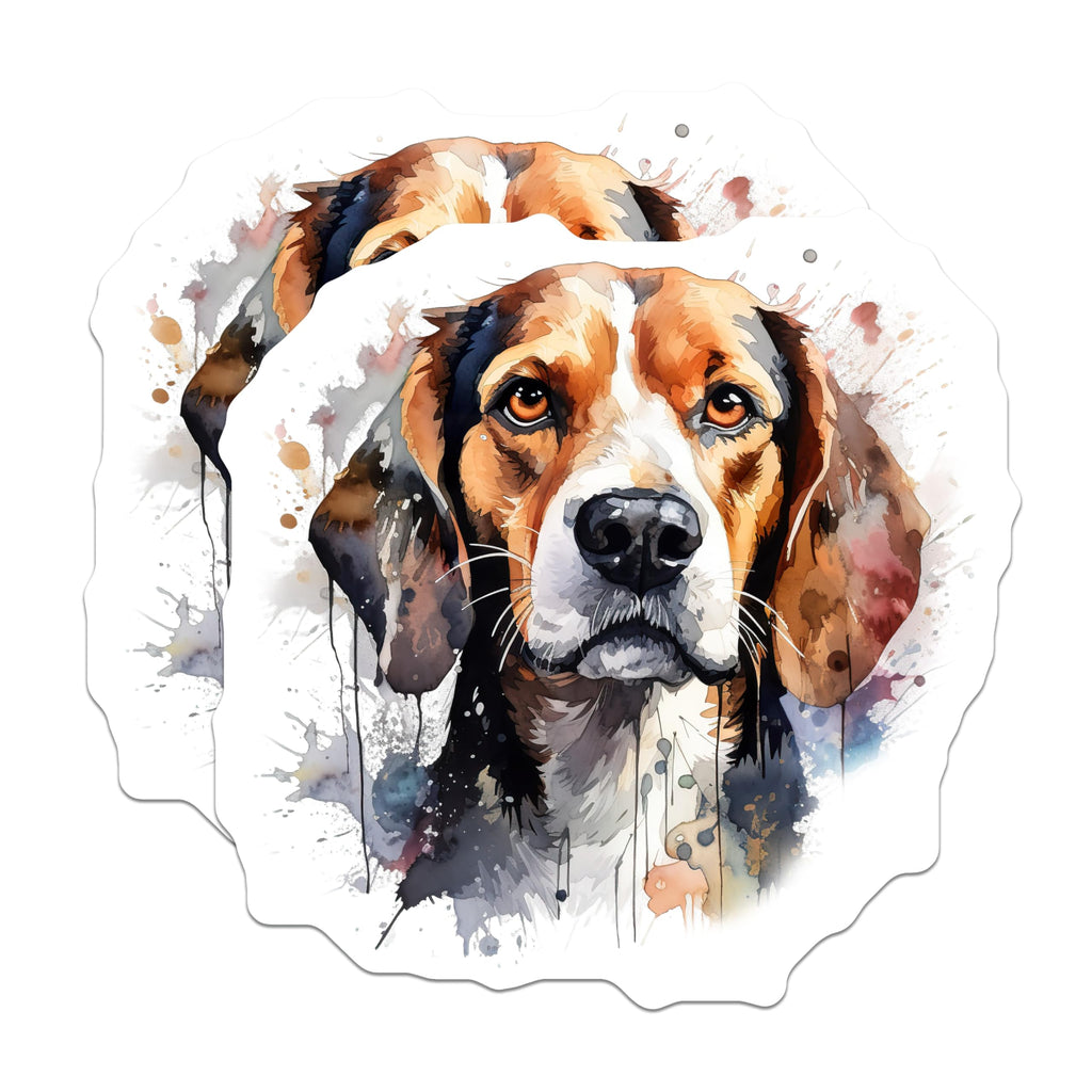 (2 Pack) Beagle Dog Magnets - Watercolor Art Dog - Pet Lover Home Decor - 5 Inches On Longest Side - Thick Durable Magnet - Made in USA - MAG30824